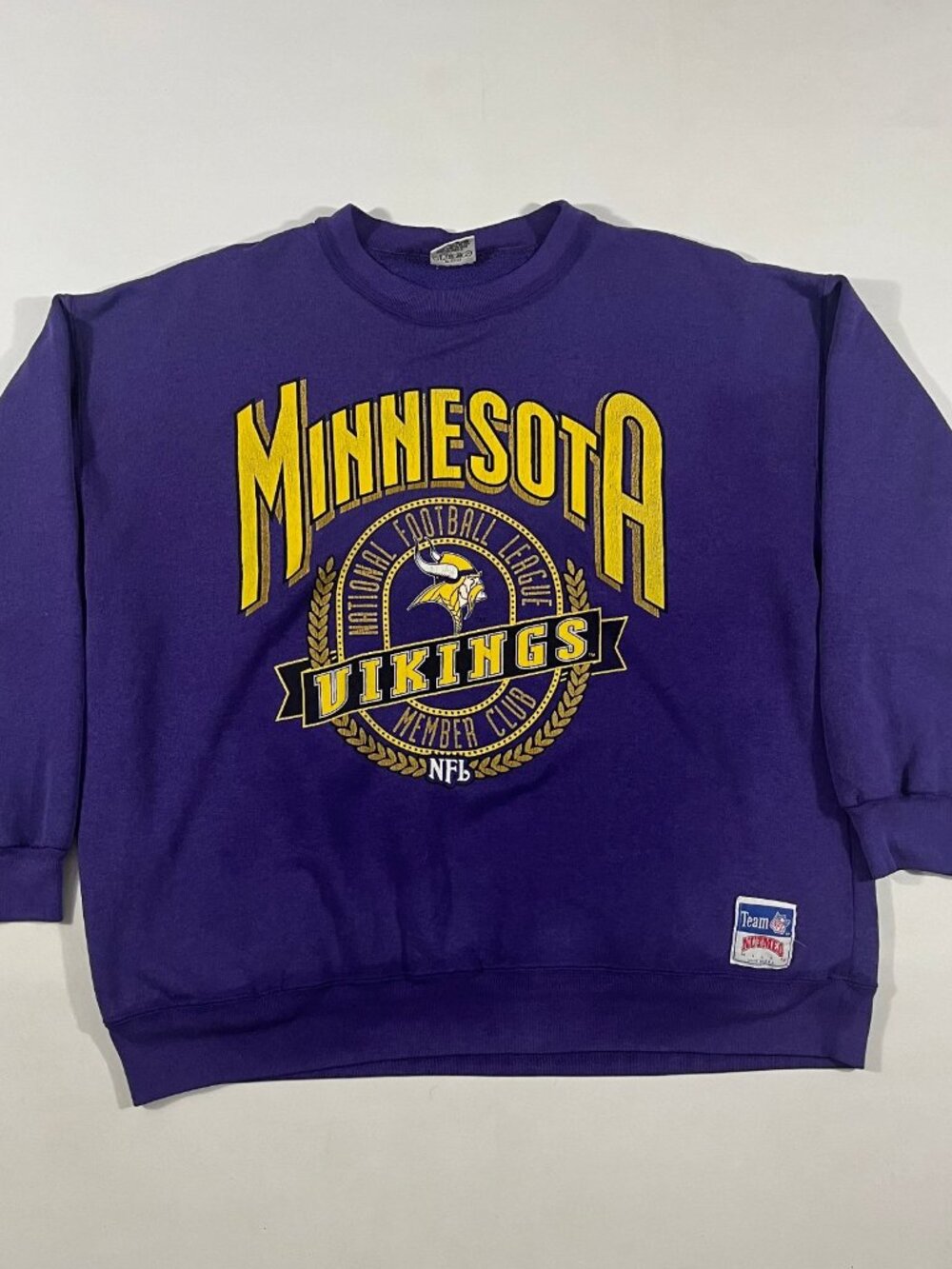 Vintage 90s Nutmeg Minnesota Vikings NFL Crewneck Sweatshirt XL